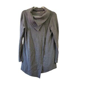 Soft Surroundings Miranda Wrap Cardigan Sweater Small Gray Wool Blend Envelope